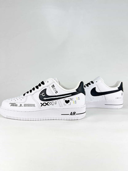 Nike Air Force 1 '07 Low CW2288-111 White Black Graphic Sneakers