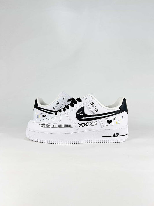 Nike Air Force 1 '07 Low CW2288-111 White Black Graphic Sneakers