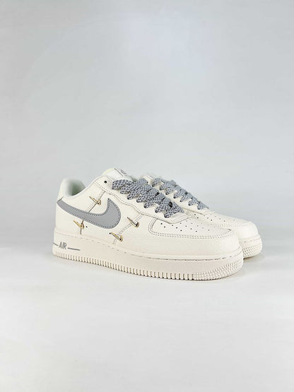 Nike Air Force 1 '07 Low DN9688-128 White Grey Metallic Sneakers
