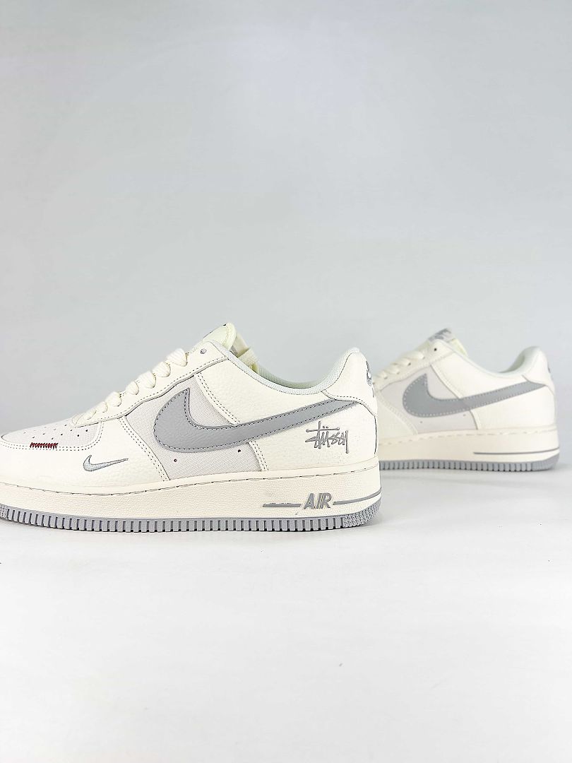 Nike x Stussy Air Force 1 Low DN9688-135 Cream White Grey Signature Detail Sneakers