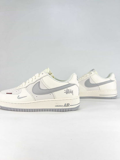 Nike x Stussy Air Force 1 Low DN9688-135 Cream White Grey Signature Detail Sneakers