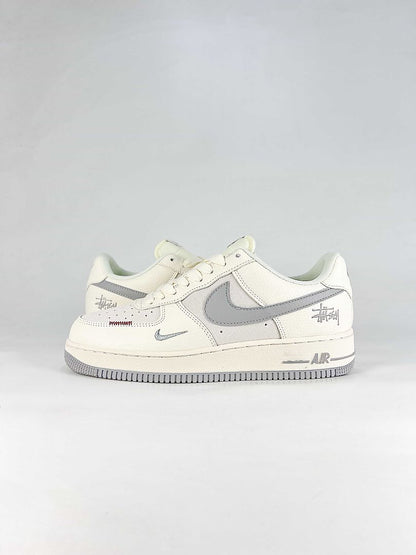 Nike x Stussy Air Force 1 Low DN9688-135 Cream White Grey Signature Detail Sneakers