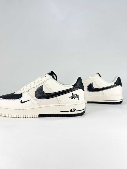Stussy x Nike Air Force 1 Low White Black Air Sneakers