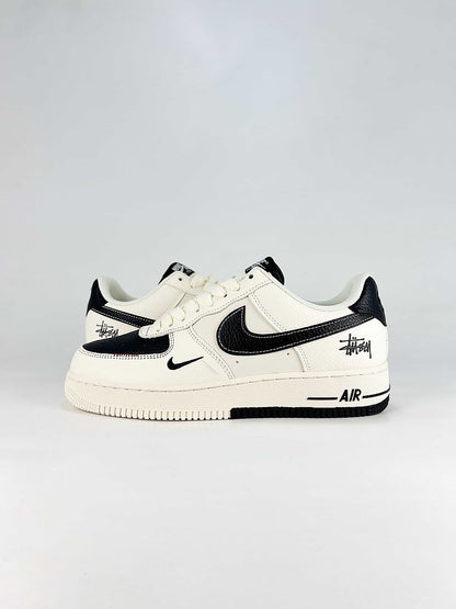 Stussy x Nike Air Force 1 Low White Black Air Sneakers