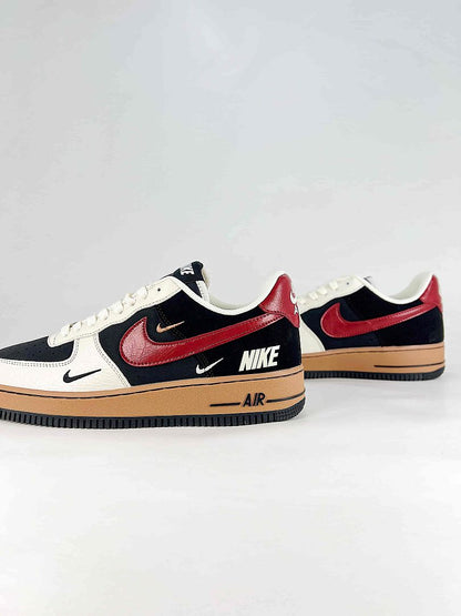 Nike Air Force 1 07 Low IM3378-122 Black White Red Gum Sole Low Top Sneakers