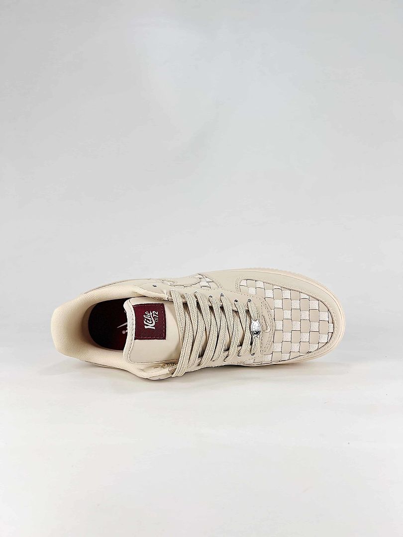 Nike Air Force 1 07 Low IM5755-100 Woven Detail Sneakers Cream White