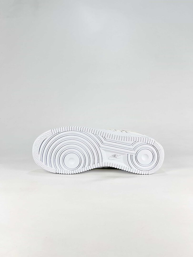 Kith x Nike Air Force 1 Low Triple White Woven Sneakers
