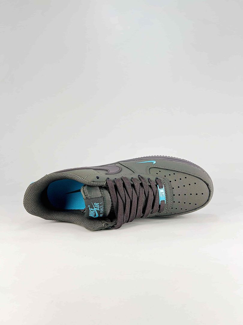 Nike Air Force 1 Low Grey Black Turquoise Air Sneakers