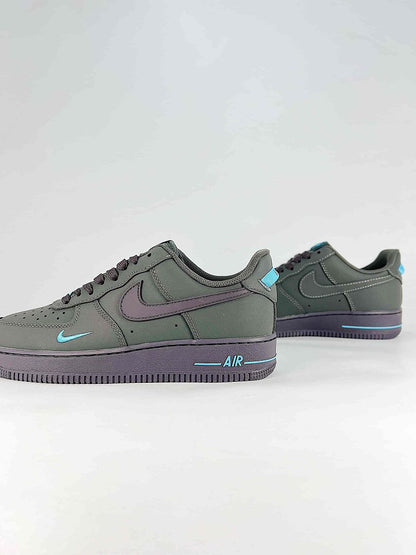 Nike Air Force 1 Low Grey Black Turquoise Air Sneakers