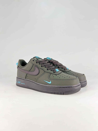 Nike Air Force 1 Low Grey Black Turquoise Air Sneakers