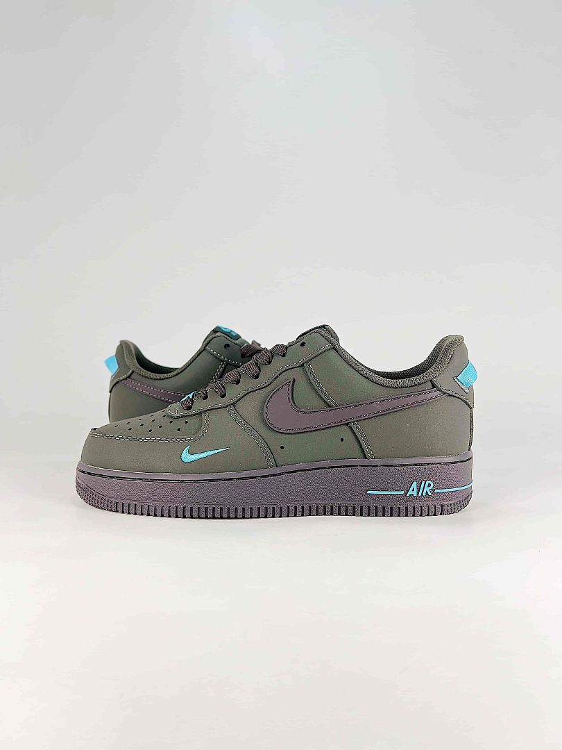 Nike Air Force 1 Low Grey Black Turquoise Air Sneakers