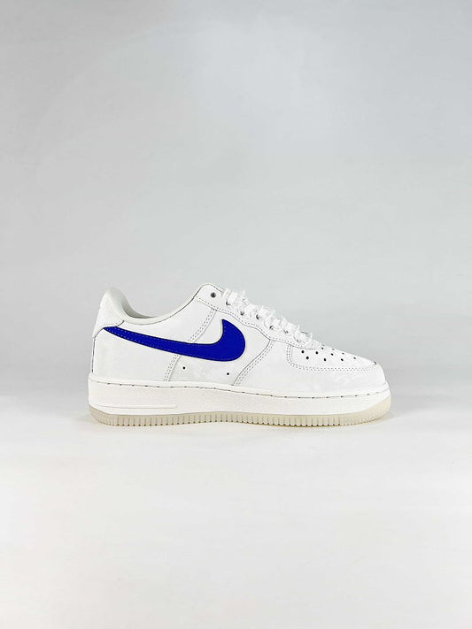Nike Air Force 1 07 Low IW1235-121 Blue Swoosh Low Top Sneakers White Royal Blue