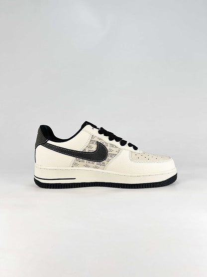 Dior x Nike Air Force 1 Low White Black Monogram Sneakers
