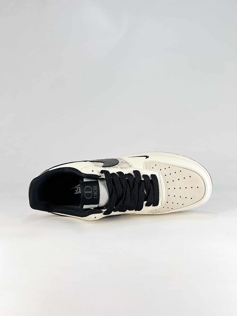 Dior x Nike Air Force 1 Low White Black Monogram Sneakers