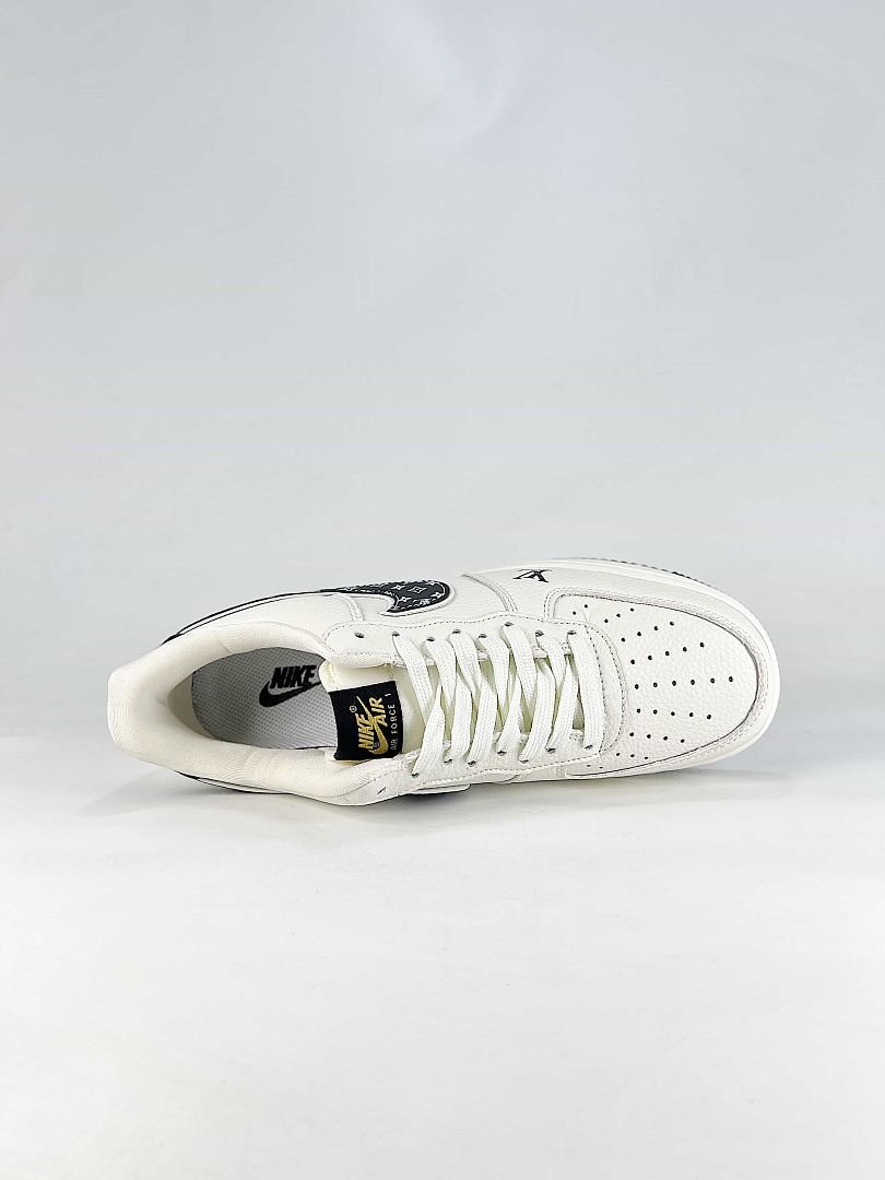 Nike x Louis Vuitton Air Force 1 07 Low WY0655-104 Monogram Swoosh Sneakers White Black