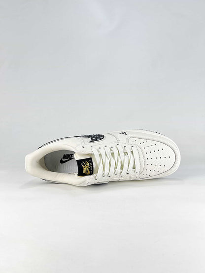 Nike x Louis Vuitton Air Force 1 07 Low WY0655-104 Monogram Swoosh Sneakers White Black