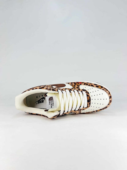 The North Face x Nike Air Force 1 Low Leopard Brown White Air Sneakers