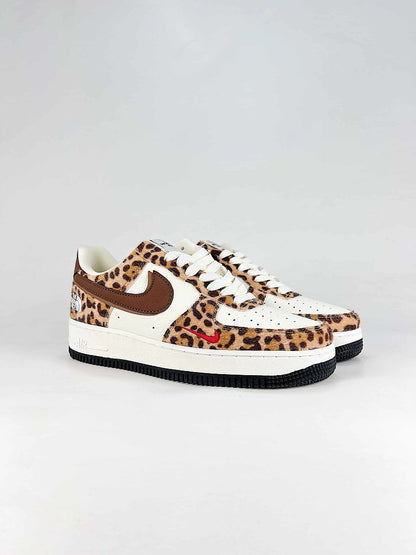 The North Face x Nike Air Force 1 Low Leopard Brown White Air Sneakers