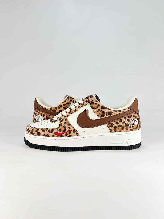 The North Face x Nike Air Force 1 Low Leopard Brown White Air Sneakers