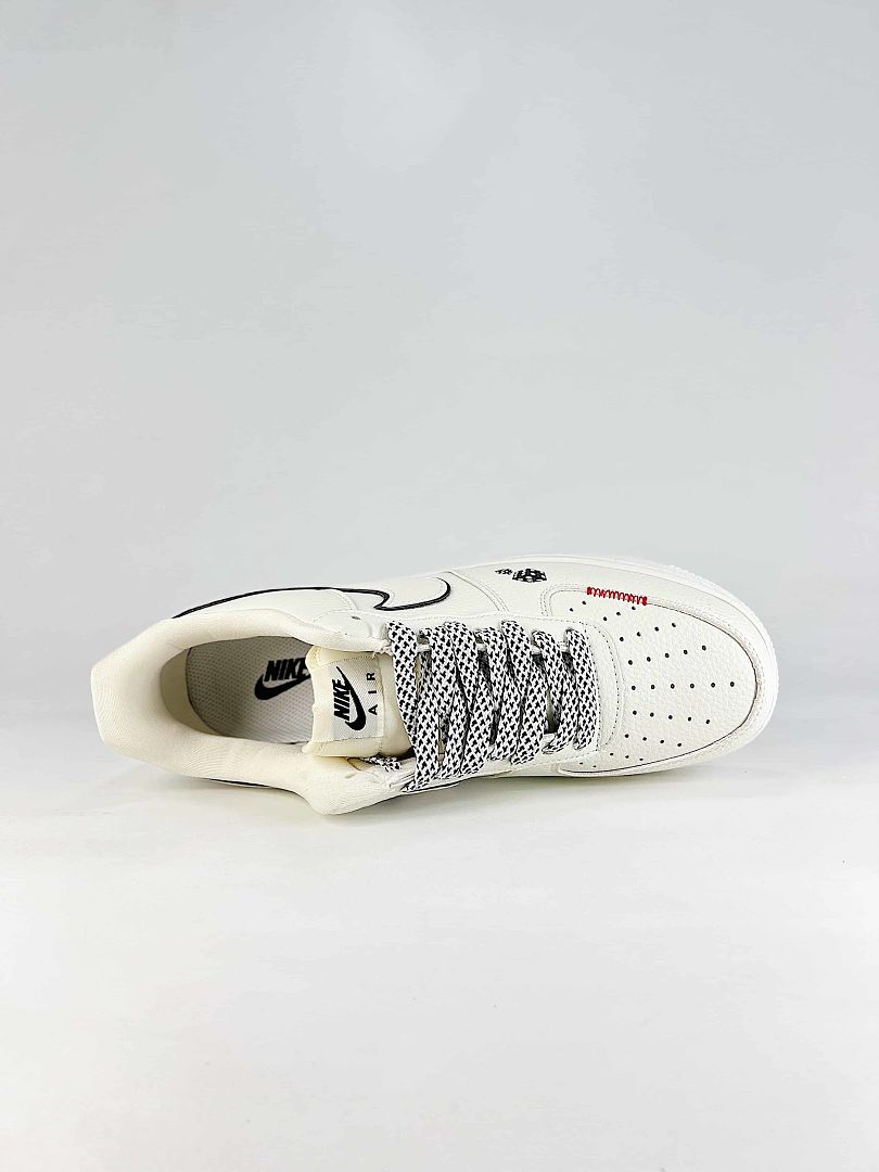 Stussy x Nike Air Force 1 Low White Black Red Air Sneakers