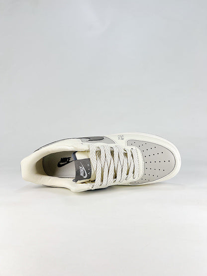 Nike Air Force 1 07 Low WY0655-124 Gray Swoosh Sneakers White Gray