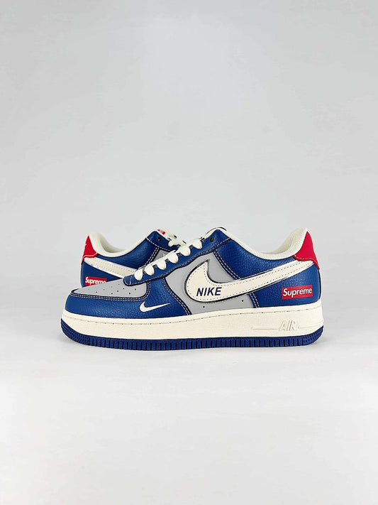 Nike x Supreme Air Force 1 07 Low XD2588-602 Supreme Detail Sneakers Royal Blue White Red