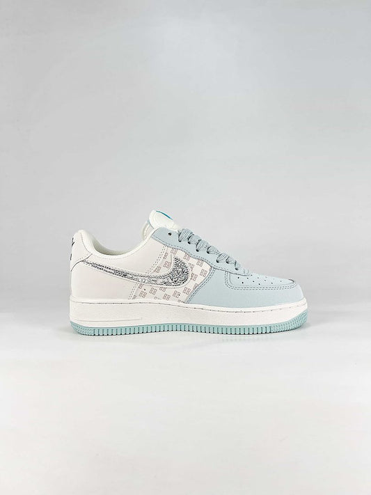 Nike x Givenchy Air Force 1 07 Low XL1979-211 Givenchy Pattern Swoosh Sneakers White Light Blue Black