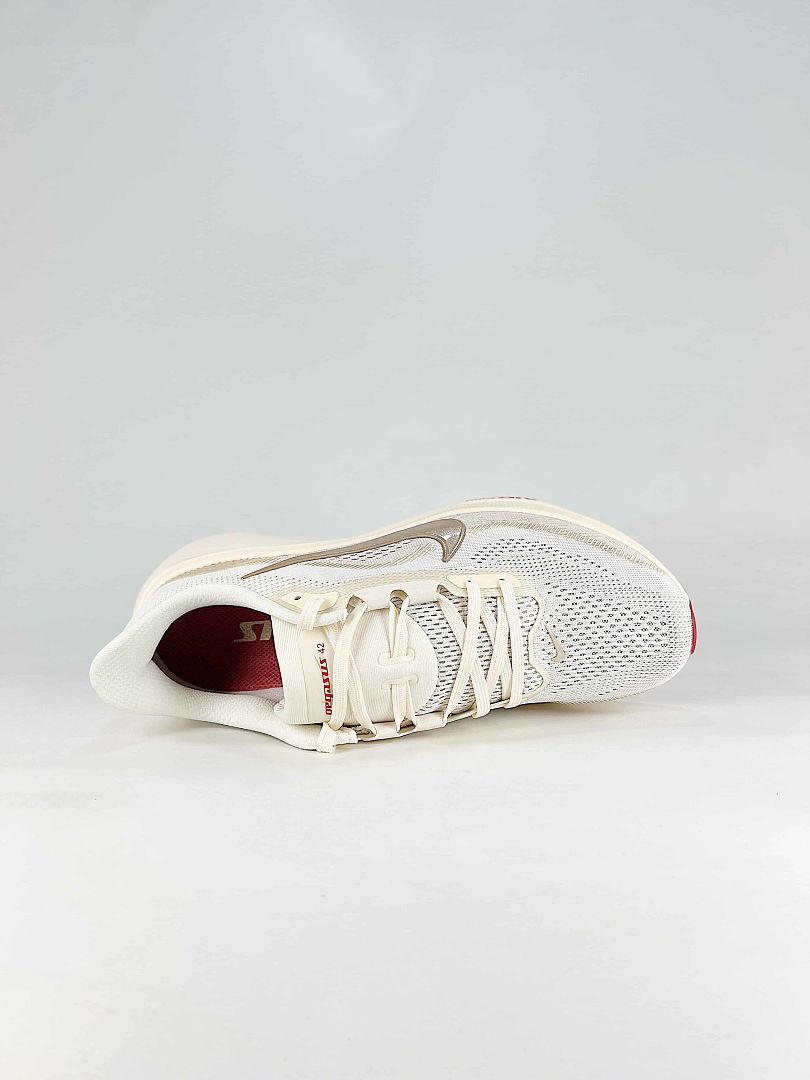 Nike Air Zoom Pegasus 42 White Gold Red Running Shoes