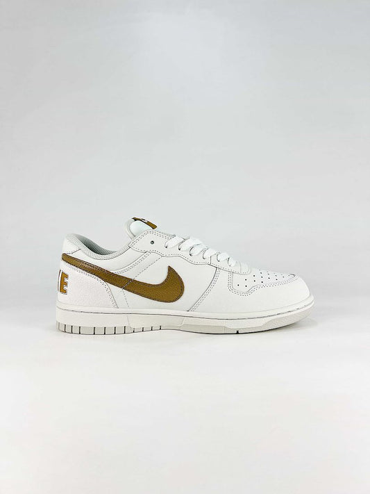 Nike Big Lux 854166-100 Metallic Swoosh Sneakers White Gold