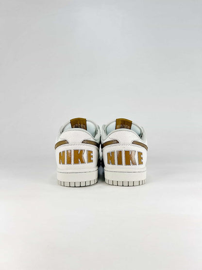 Nike Big Lux 854166-100 Metallic Swoosh Sneakers White Gold