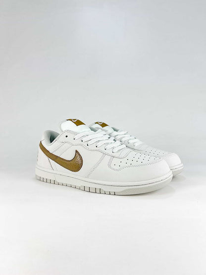 Nike Big Lux 854166-100 Metallic Swoosh Sneakers White Gold