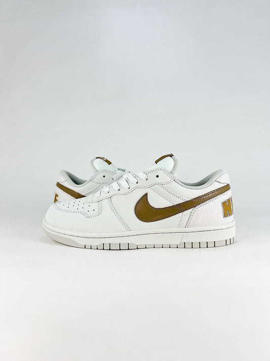 Nike Big Lux 854166-100 Metallic Swoosh Sneakers White Gold