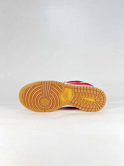 Nike Big Lux 854166-600 Contrast Swoosh Sneakers Red White Gum