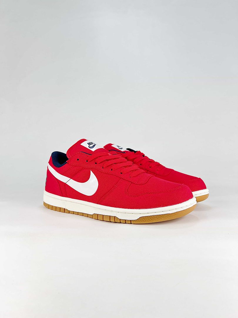 Nike Big Lux 854166-600 Contrast Swoosh Sneakers Red White Gum