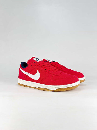 Nike Big Lux 854166-600 Contrast Swoosh Sneakers Red White Gum