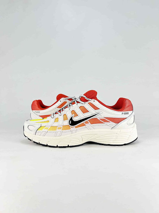 Nike P-6000 CD6404-108 White Orange Red Yellow Black Retro Running Sneakers