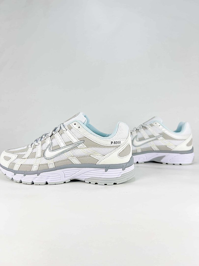 Nike P-6000 FV6603-101 White Grey Silver Black Retro Running Sneakers