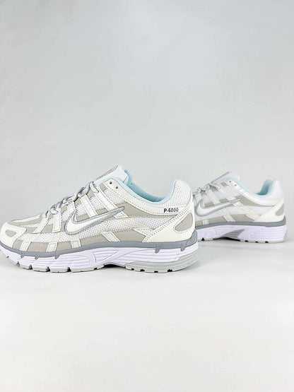 Nike P-6000 FV6603-101 White Grey Silver Black Retro Running Sneakers