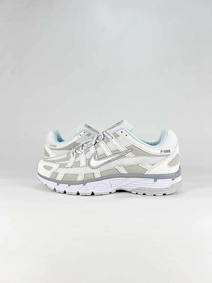 Nike P-6000 FV6603-101 White Grey Silver Black Retro Running Sneakers