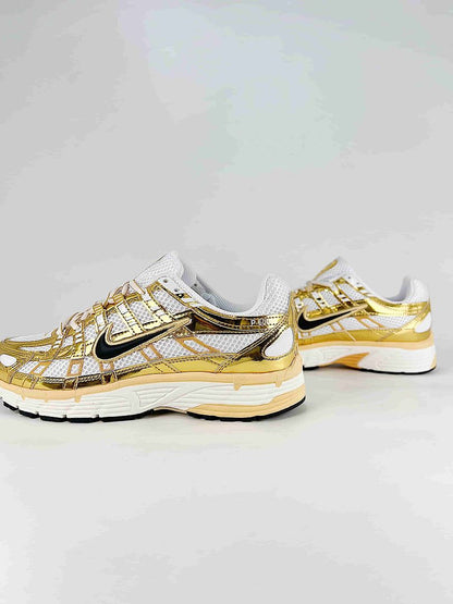 Nike P6000 IF1787100 White Gold Black Retro Running Inspired Lifestyle Sneakers