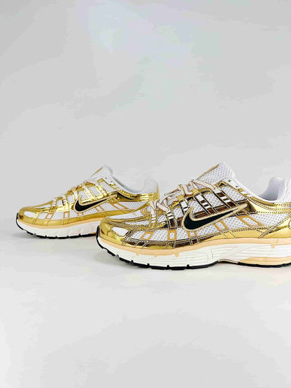 Nike P6000 IF1787100 White Gold Black Retro Running Inspired Lifestyle Sneakers