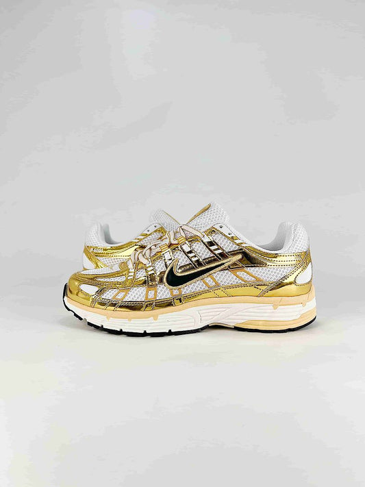 Nike P6000 IF1787100 White Gold Black Retro Running Inspired Lifestyle Sneakers