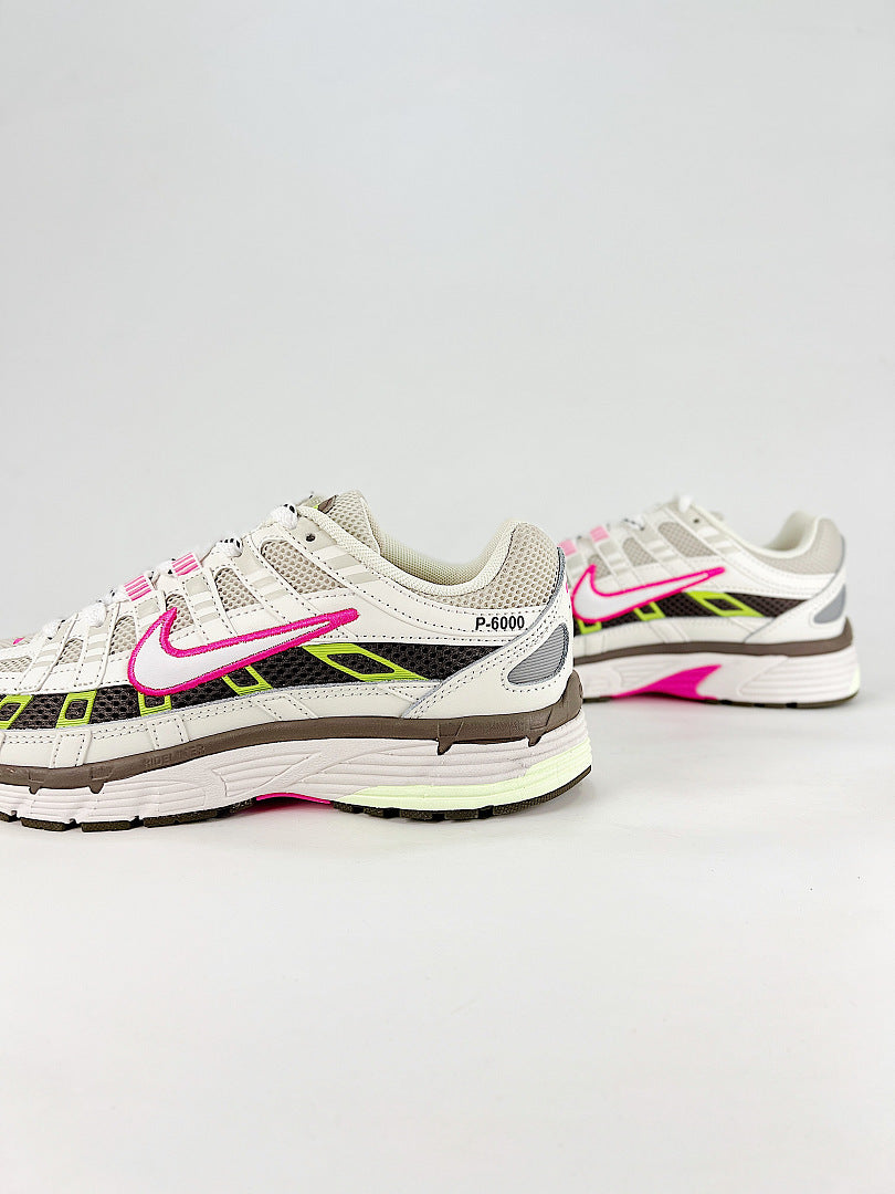 Nike P6000 IH0572030 White Pink Volt Black Retro Running Inspired Lifestyle Sneakers