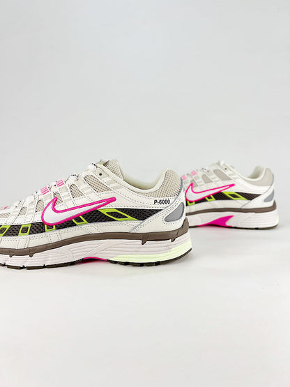 Nike P6000 IH0572030 White Pink Volt Black Retro Running Inspired Lifestyle Sneakers