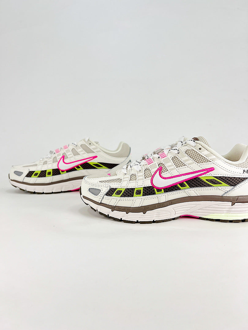 Nike P6000 IH0572030 White Pink Volt Black Retro Running Inspired Lifestyle Sneakers