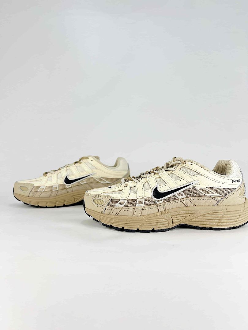 Nike P6000 IH8042100 Sail Beige Black Retro Running Inspired Lifestyle Sneakers