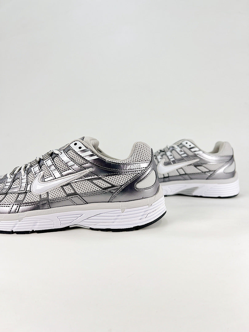 Nike P6000 IO3496001 Silver White Black Retro Running Inspired Lifestyle Sneakers