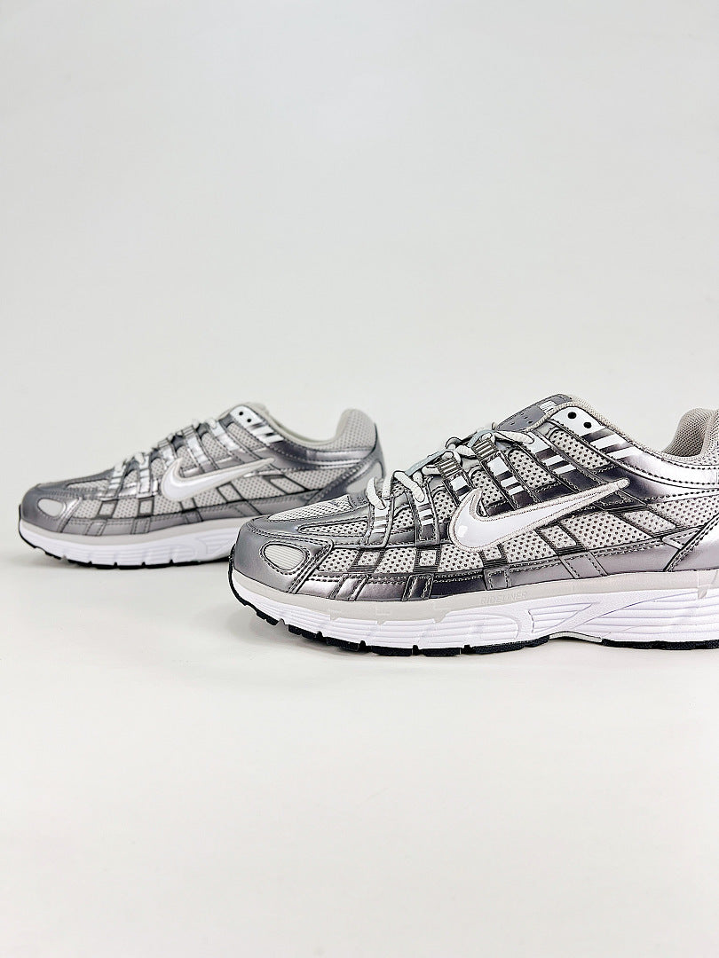 Nike P6000 IO3496001 Silver White Black Retro Running Inspired Lifestyle Sneakers