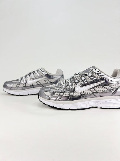 Nike P6000 IO3496001 Silver White Black Retro Running Inspired Lifestyle Sneakers