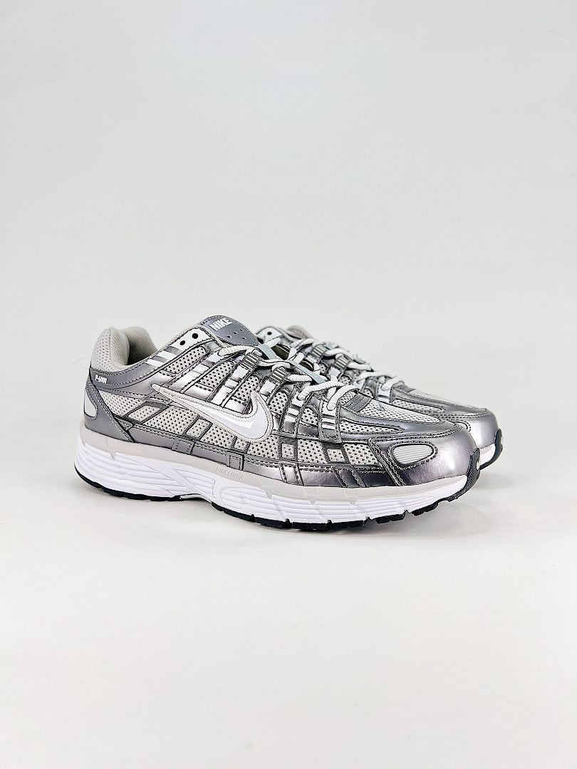 Nike P6000 IO3496001 Silver White Black Retro Running Inspired Lifestyle Sneakers